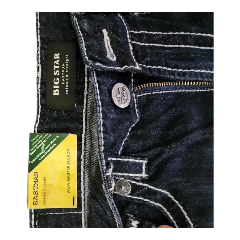 607 - NWT Men’s Big Star Relaxed Straight Eastman Jeans Size 36L - very nice